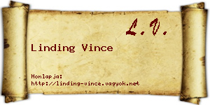 Linding Vince névjegykártya